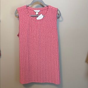 Plus Size CJ Banks 1X Sleeveless Tunic Knit Tank - Pink